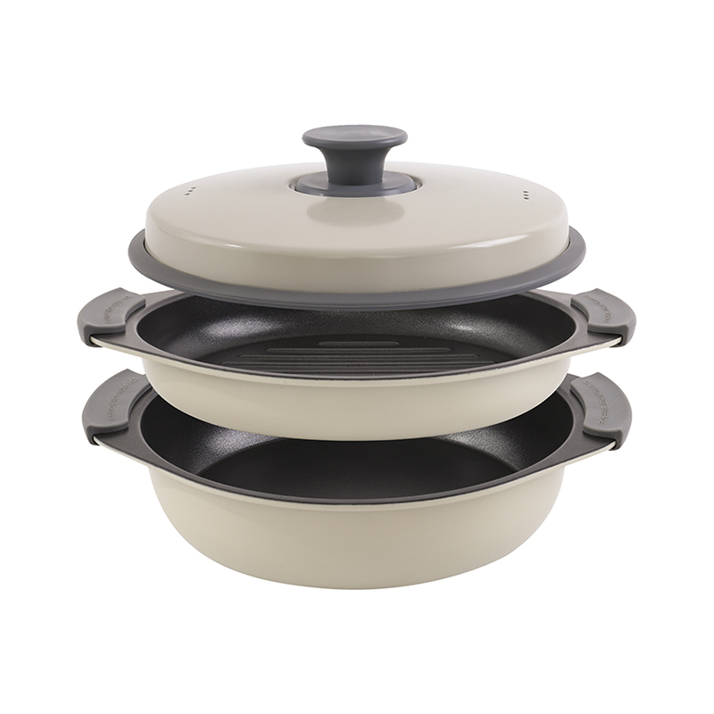 Tutup dengan bolong wap Microwave Grill Multi-Pot
