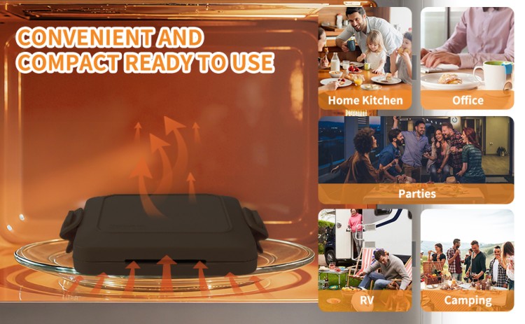 Microwave toaster grill tray waffle pattern design structure view