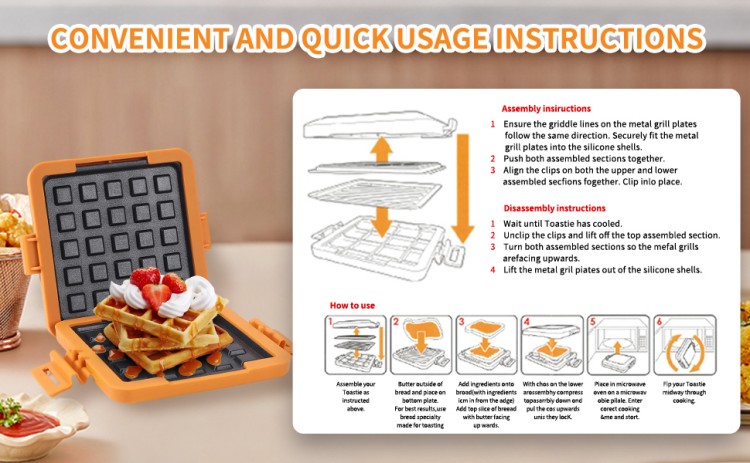 Waffles microwave toaster grill tray lid locking mechanism detail