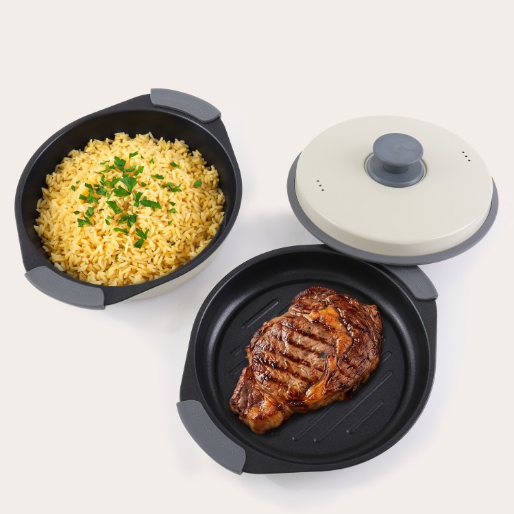 Microwave Grill Multi-Pot untuk Memasak Rendah Minyak dan Penyediaan Hidangan