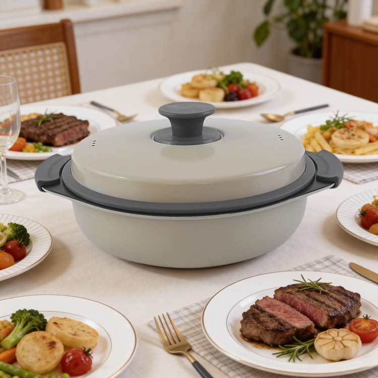 Microwave Grill Multi-Pot untuk Memasak Rendah Minyak dan Penyediaan Hidangan